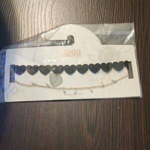 Charisma Black Heart Necklace with Silver Charm